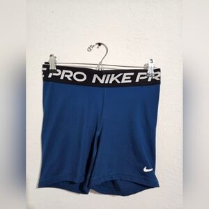 Nike Pro Deep Blue Shorts with Black Waistband
